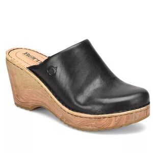 Born Black Wedge Clogs